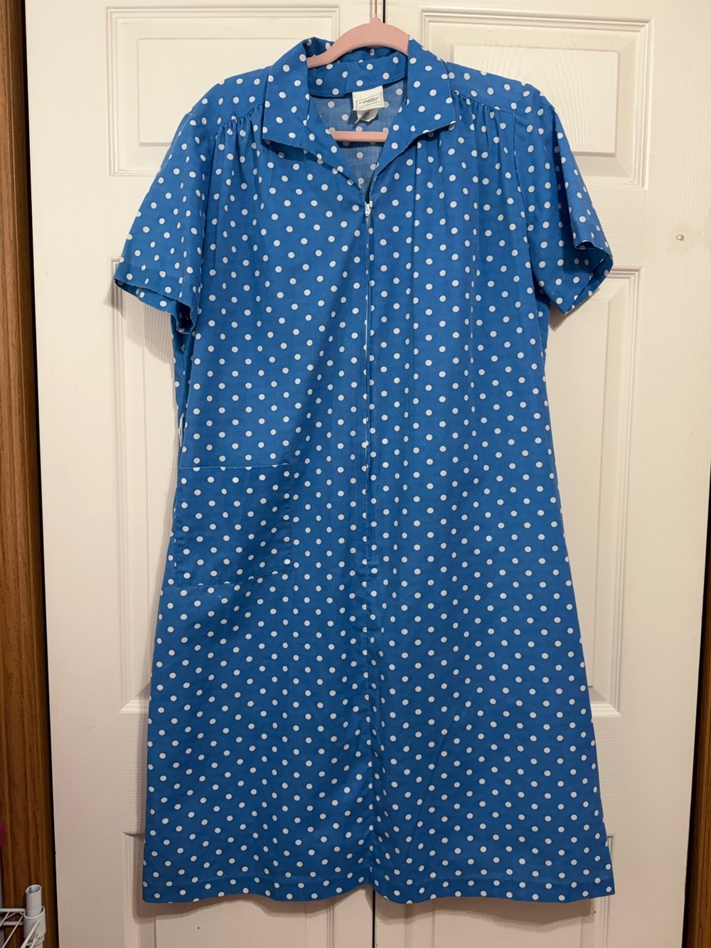 Vintage Zip Up Housedress with Short Sleeves